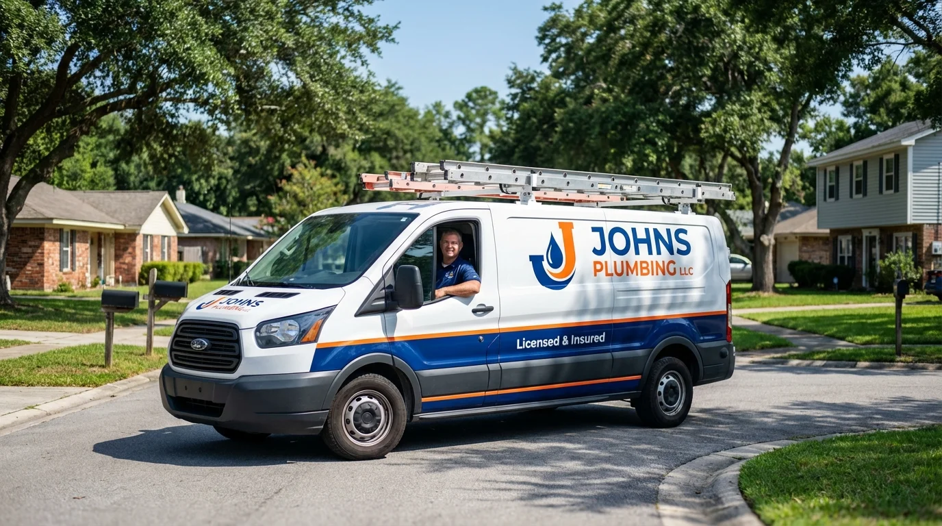 Johns Plumbing LLC service van in Pine Grove, PA