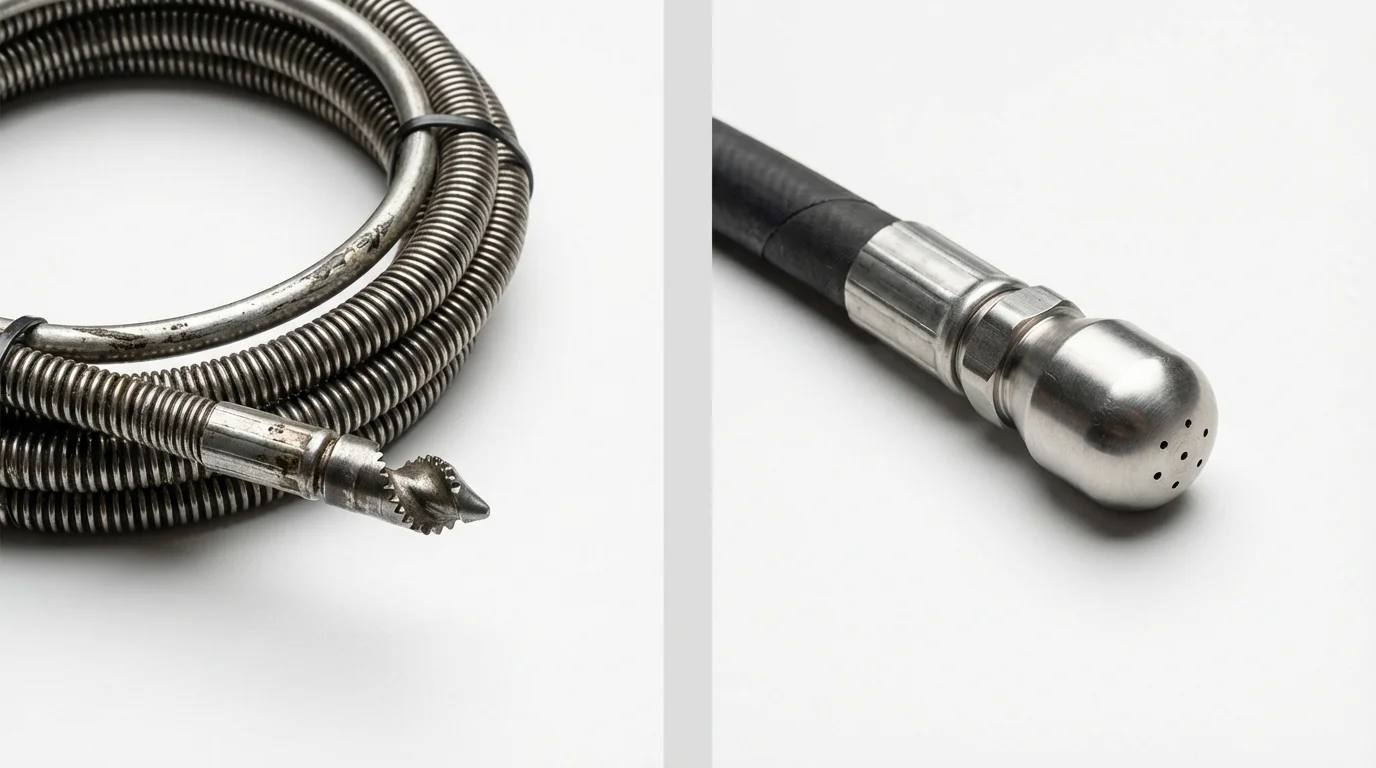 Drain snake cable and hydro jetting nozzle used for drain cleaning in Pine Grove, PA